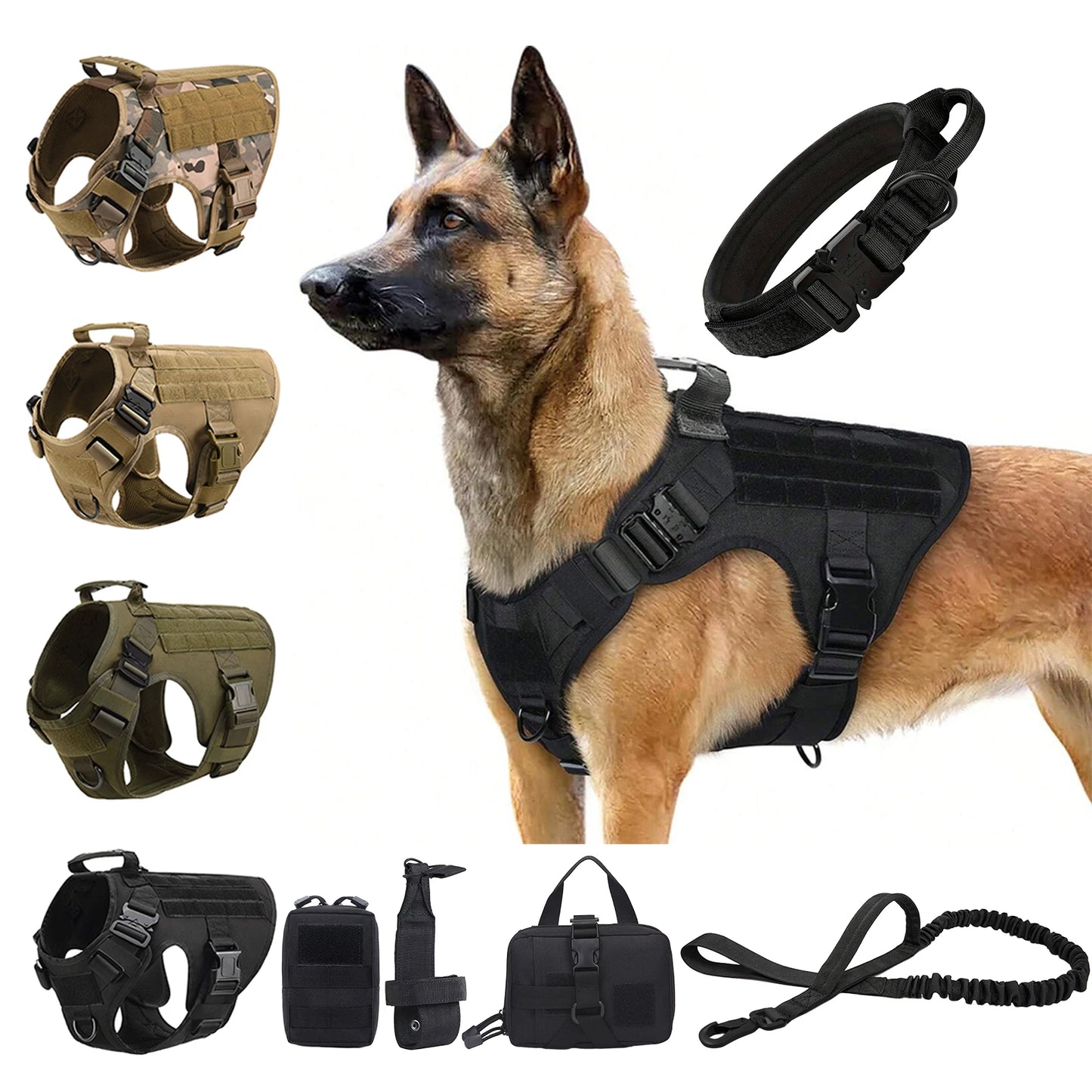 PETRAVEL CN Tactical Dog Harness Vest With Molle Pouches