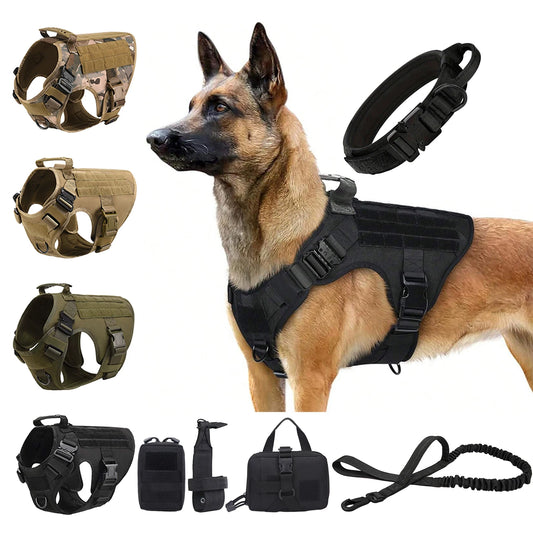 PETRAVEL CN Tactical Dog Harness Vest With Molle Pouches
