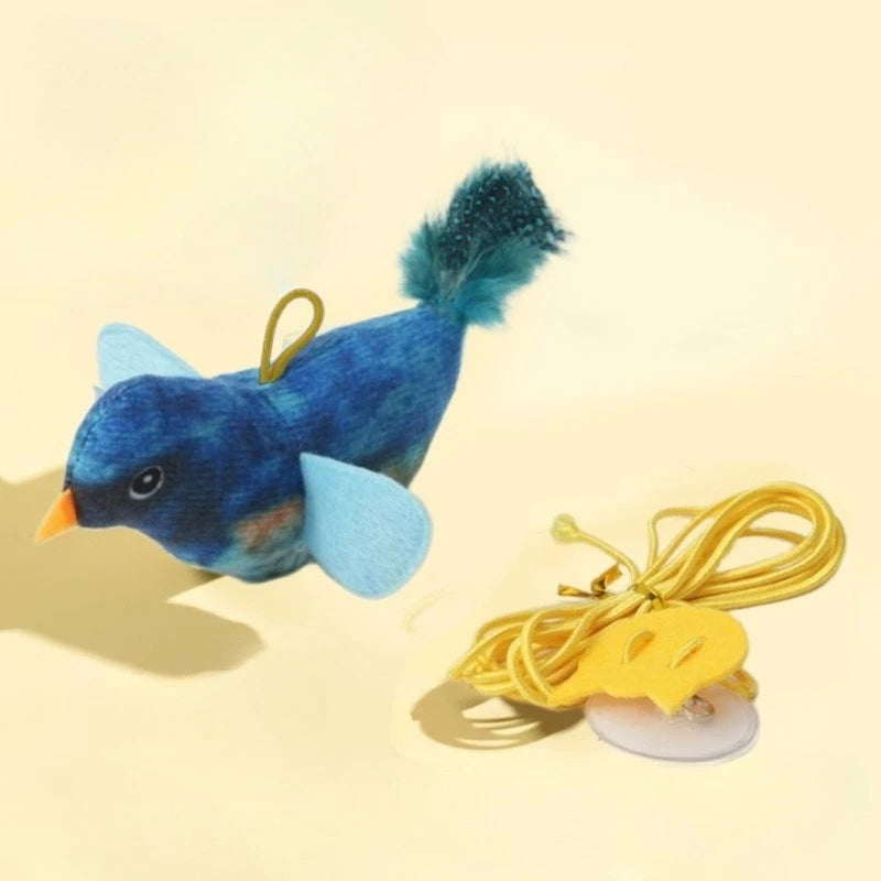 Indoor Interactive Cat Bird Teaser Toy With Realistic Bird Sounds