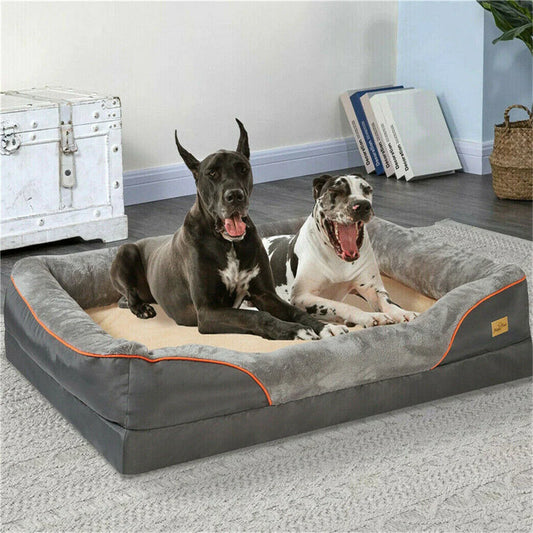 BORWARTCN Orthopedic MemoryFoam Companion Pet Bed With Removable Waterproof Cover