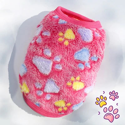 Cute Dog Winter Vest Soft Flannel Puffer Jacket For Dogs