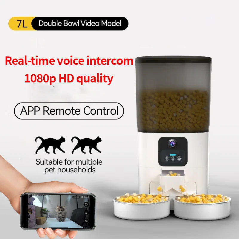 PAPIFEED Smart Double Bowl Automatic Pet Feeder With WiFi Timer