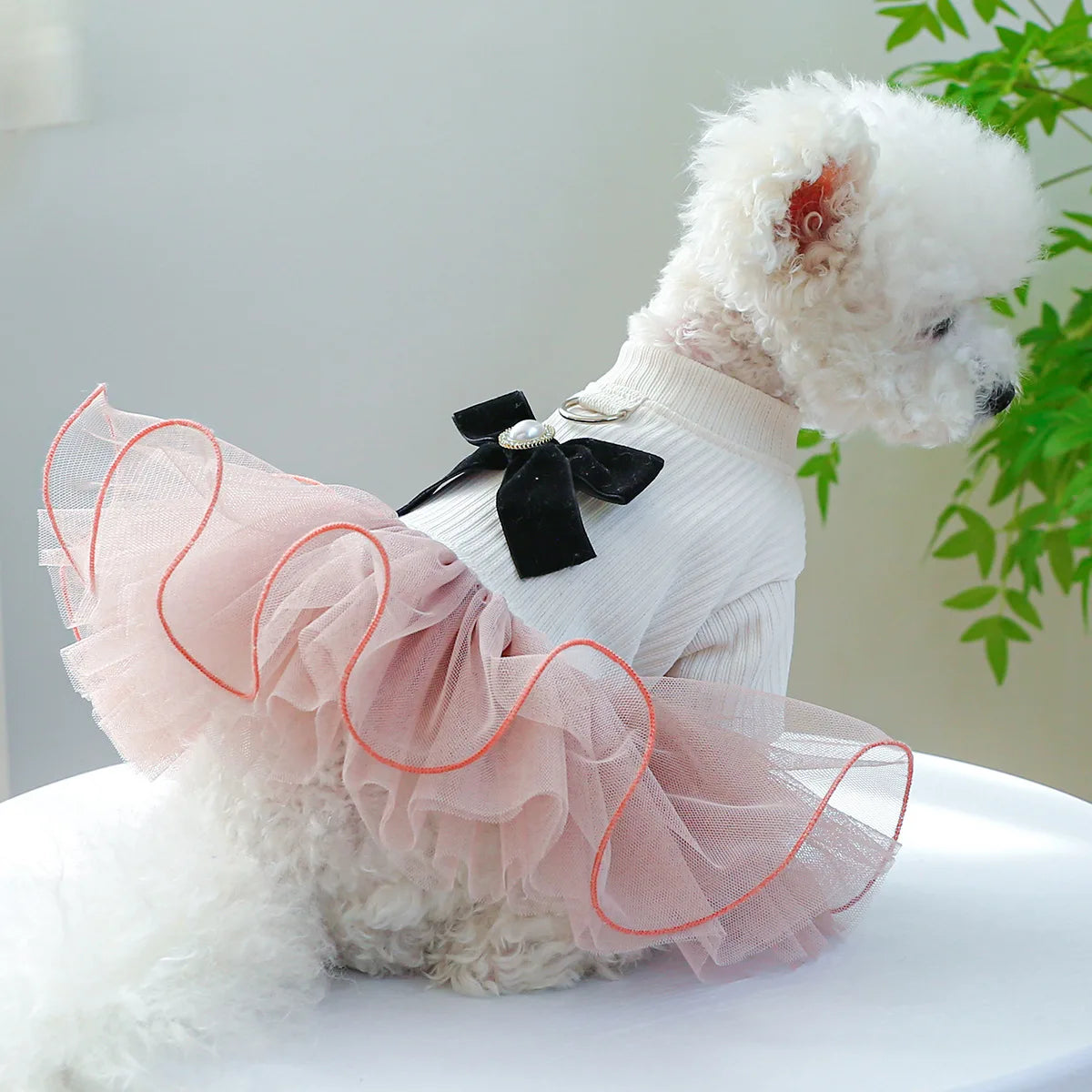 Christmas Dog Dresses Winter Pet Clothing Plaid Skirt