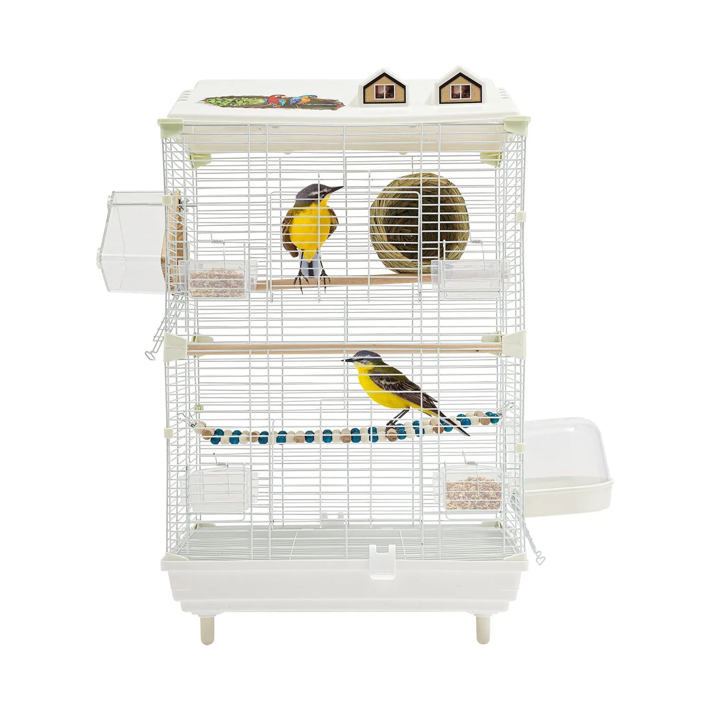 Two-Tier British Style Bird Cage for Parakeets and Canaries