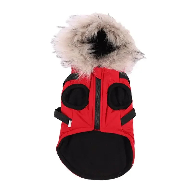 Winter Dog Harness Jacket Waterproof Hooded Coat for Dogs