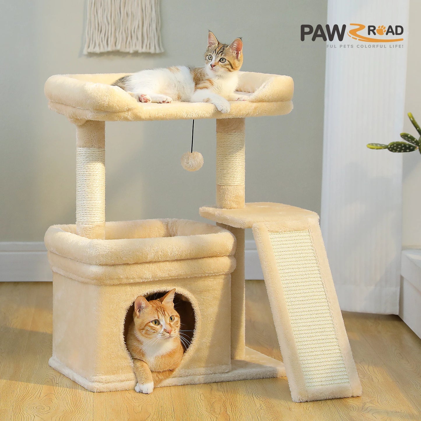 PAWZ Road Indoor Cat Tree Tower With Scratching Post And Pad