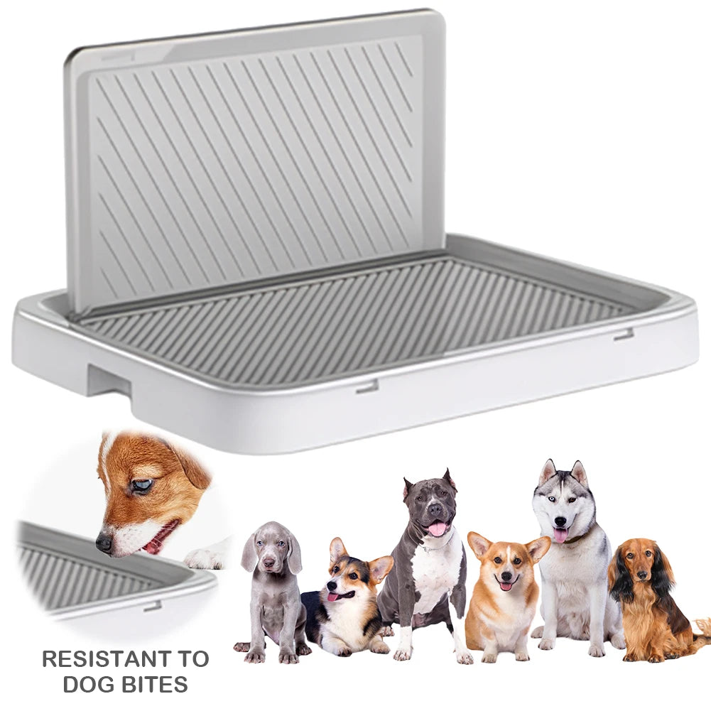 Dog Potty Tray With Pee Wall Anti-Splash Pad Holder For Small Dogs