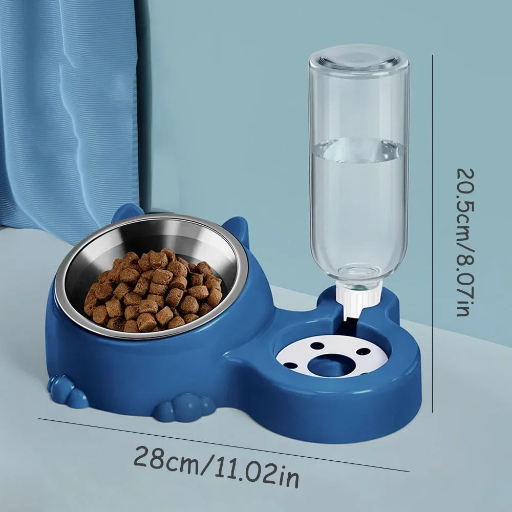 2-In-1 Pet Bowl Food And Water Anti Spill Feeding Bowl