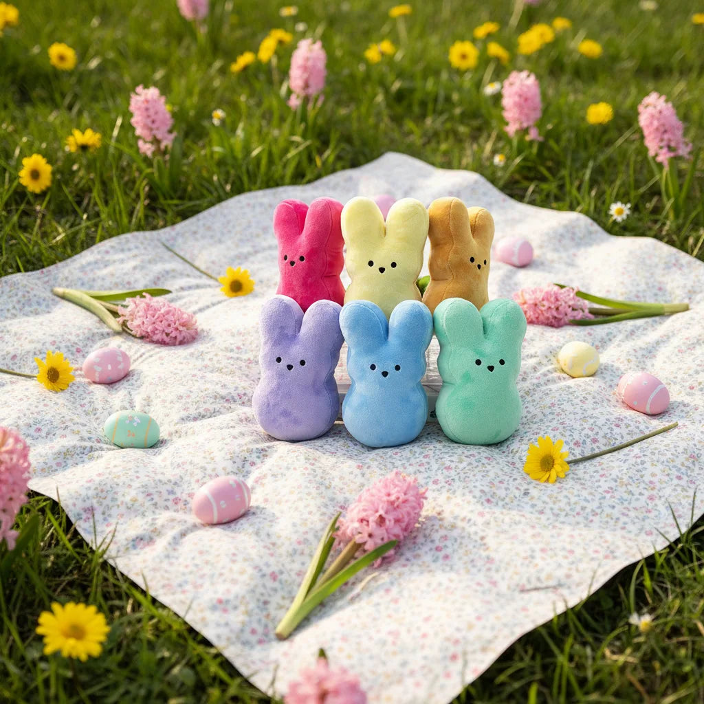 Set of 7 Plush Rabbit Toys for Pets Durable Polyester
