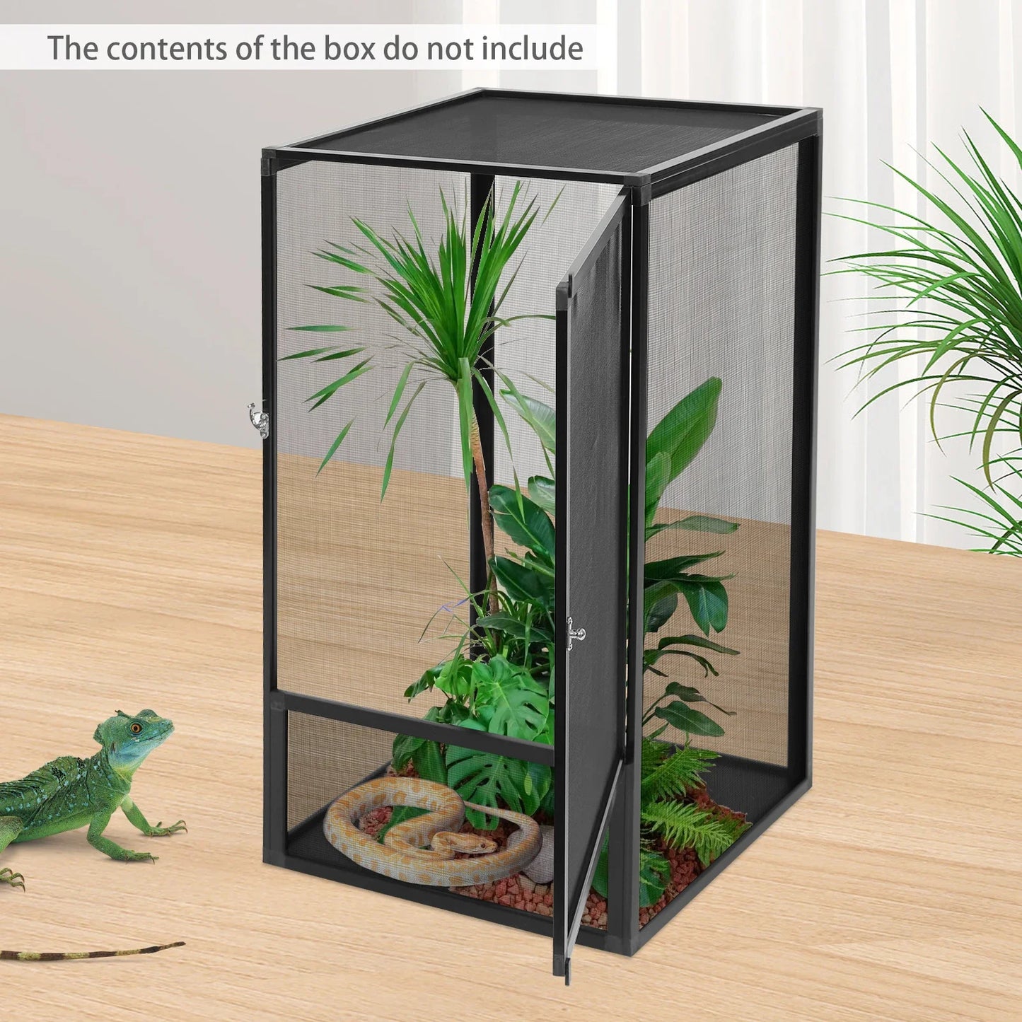 Micro Habitat Terrarium Enclosure Reptile Feeding Net Box Aluminum Alloy