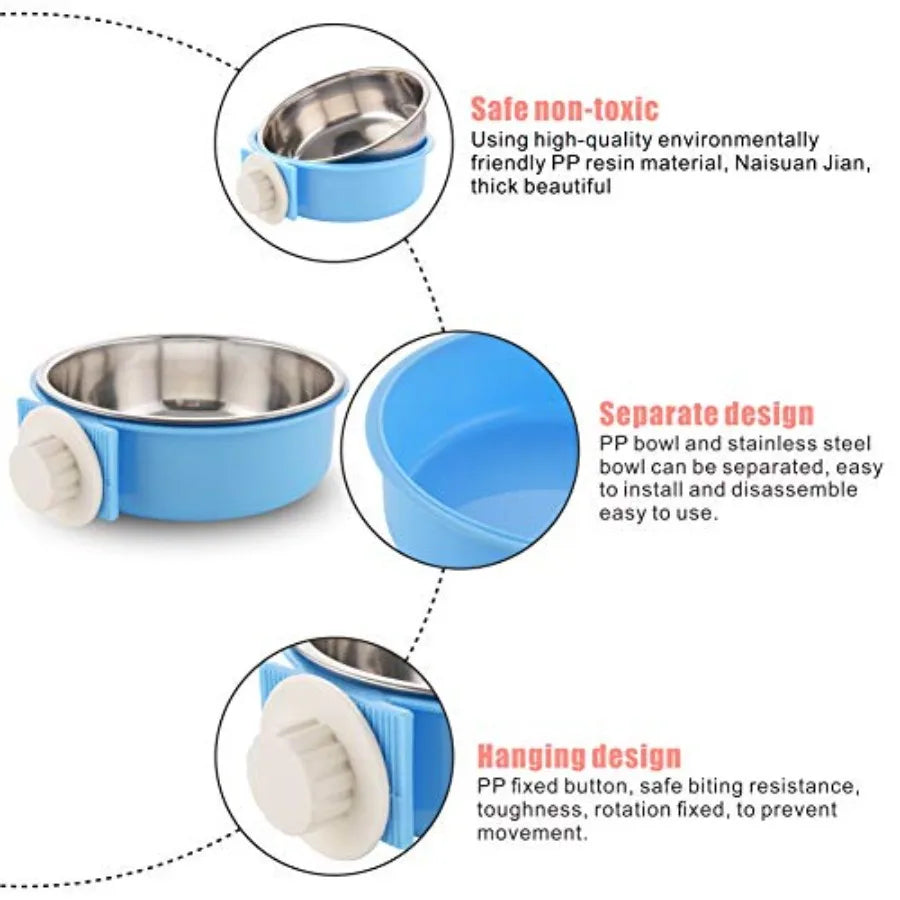Removable Stainless Steel Dog Bowl For Water And Food Pets