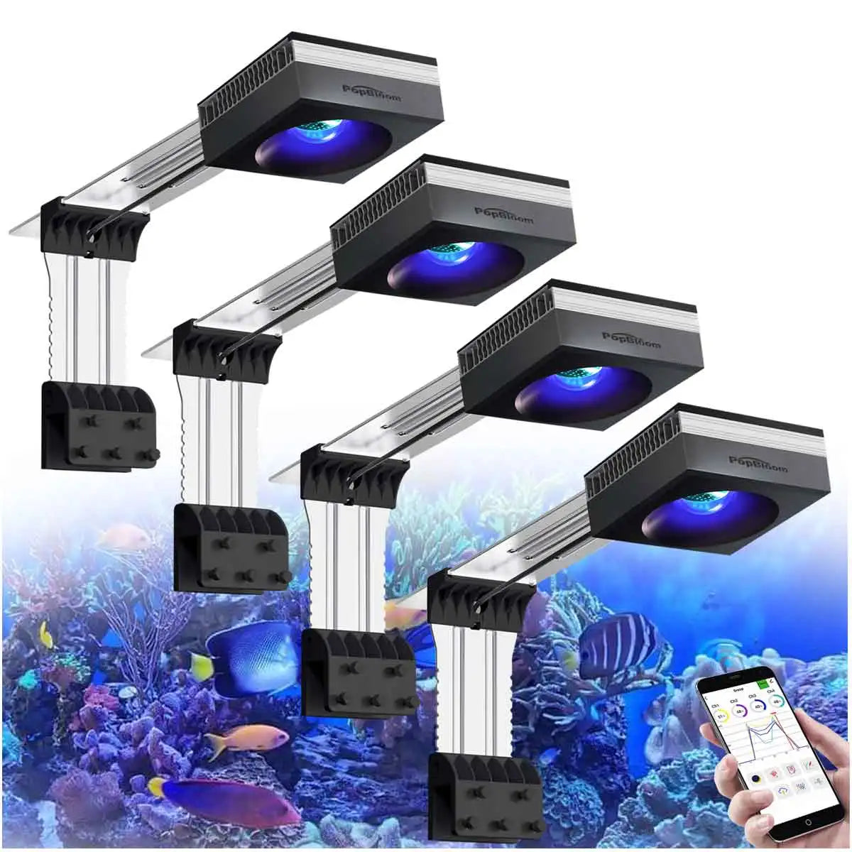 PopBloom RL90 WiFi Reef Aquarium Light 100W Full Spectrum