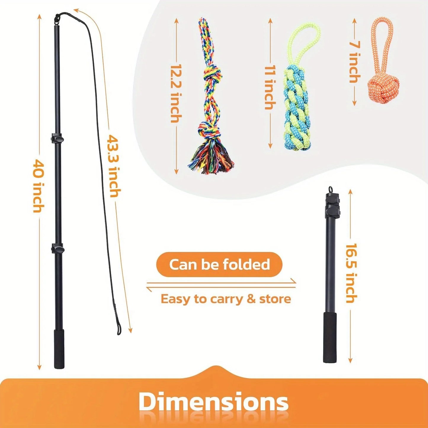 LOOBANI Dog Flirt Pole With Detachable Interactive Toys
