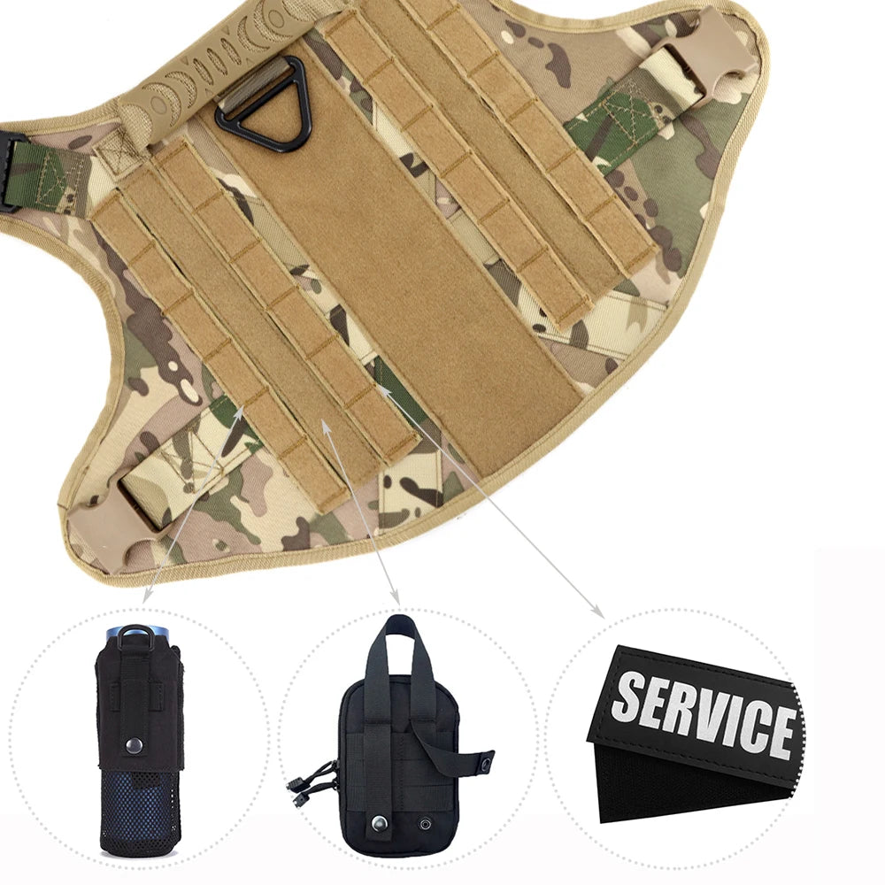 Petravel Military Dog Harness Vest Kit With Leash And Patches