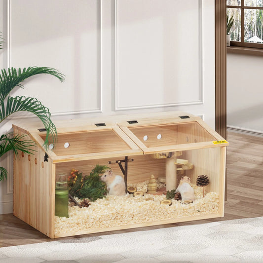 Wooden Hamster Cage With Openable Top Hutch For Small Animals