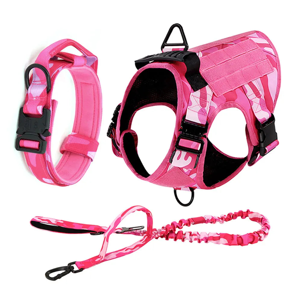 PETRAVEL Military Camouflage Dog Harness for Training