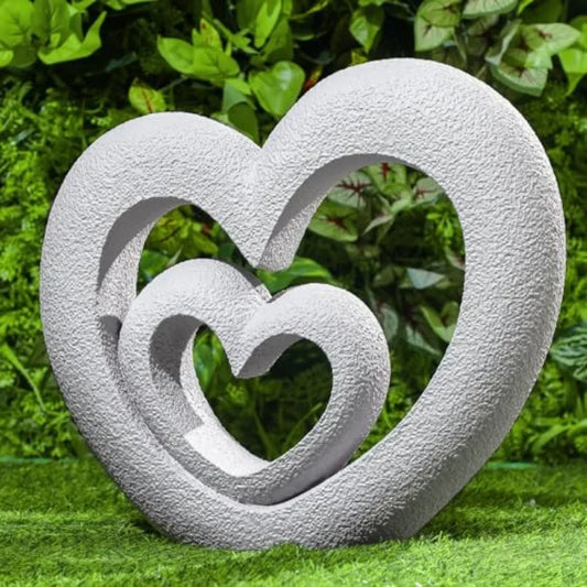 Nesting Heart Garden Sculpture Memorial Statue for Cemetery