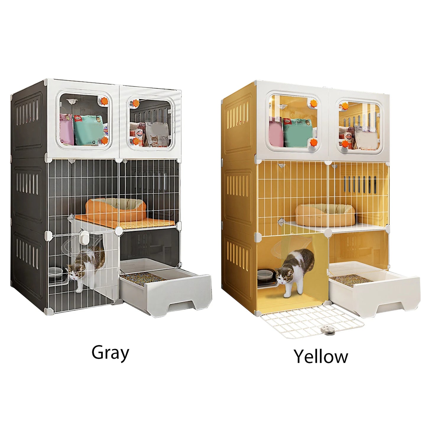 Indoor Cat Crate Catio With Bed DIY Metal Wire Kennel