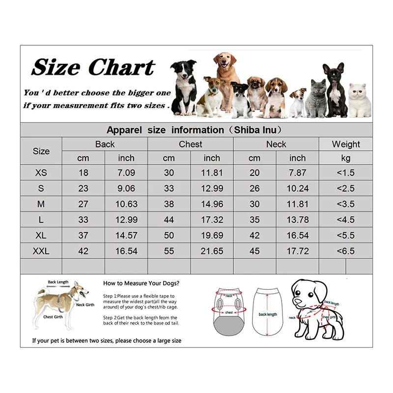 NONECN Winter Dog Coat Jacket Thick Warm Outerwear