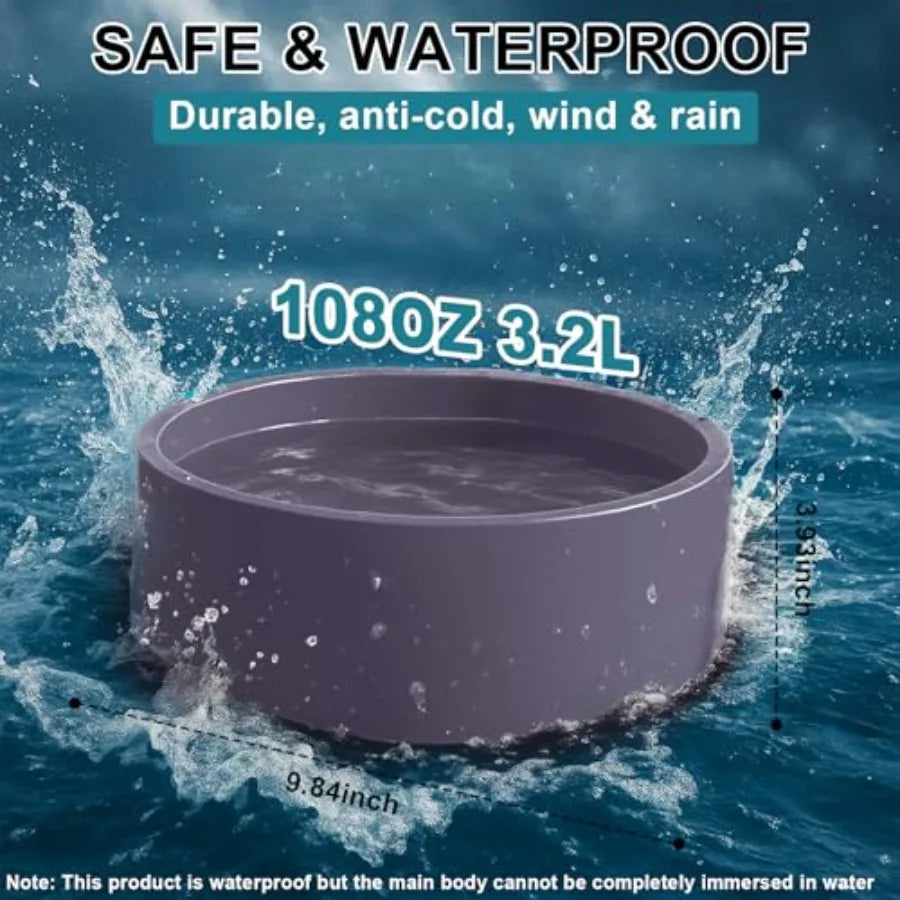 Pet Heated Water Bowl For Dogs And Cats With Chew Resistant Power Cord