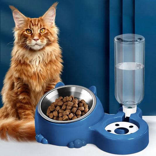 2-In-1 Pet Bowl Food And Water Anti Spill Feeding Bowl