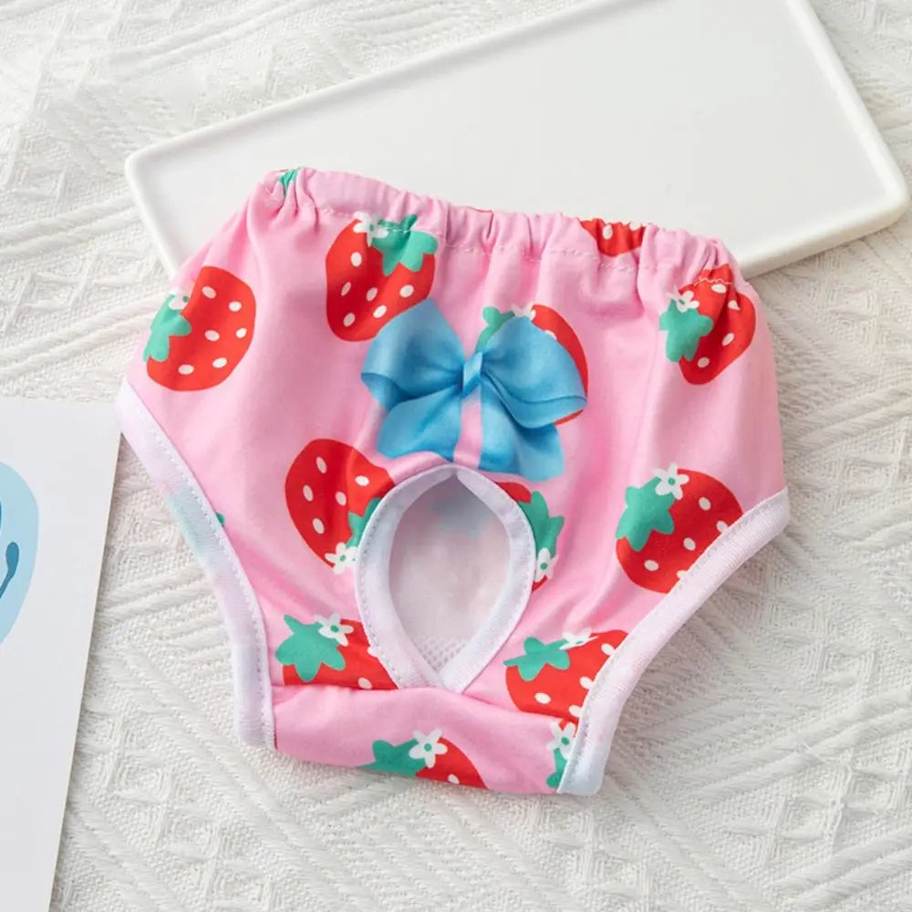 Washable Dog Physiological Pants Leakproof Breathable Cartoon Print Diaper