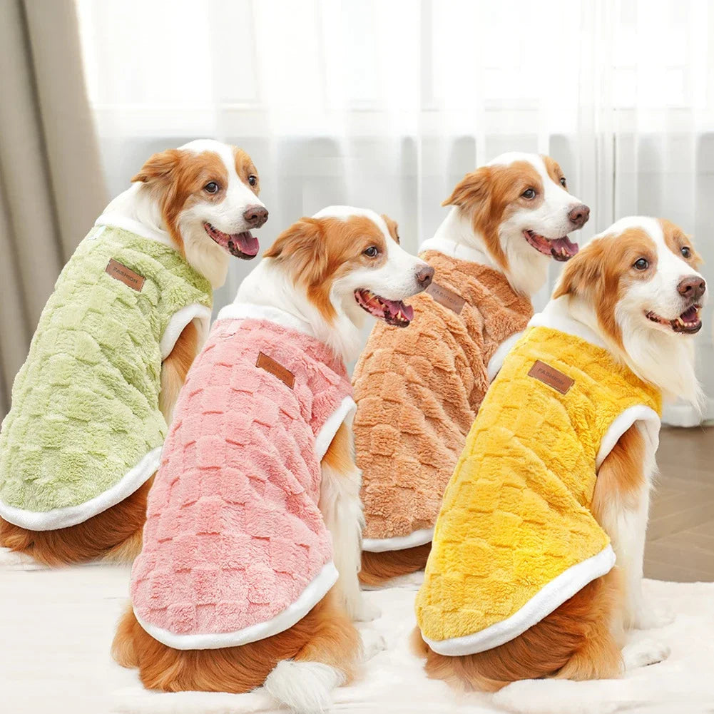 NONECN Flannel Dog Winter Sweater Coat For Pets Warm Comfort