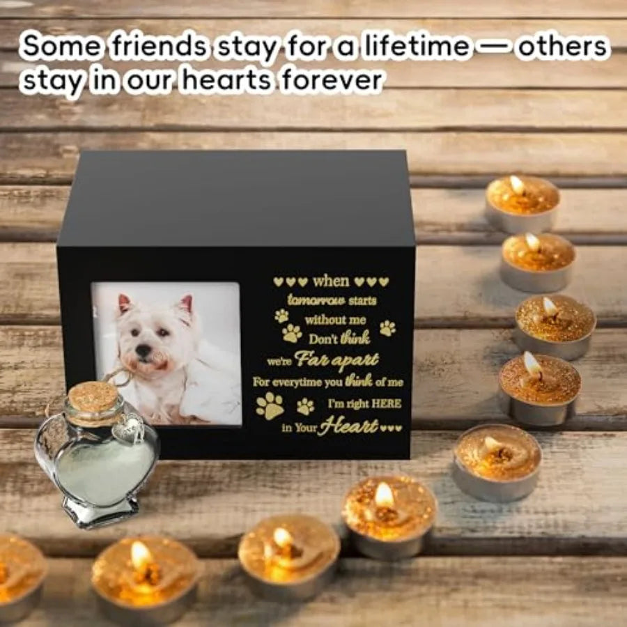 Pet Memorial Urn With Photo Frame For Dogs And Cats