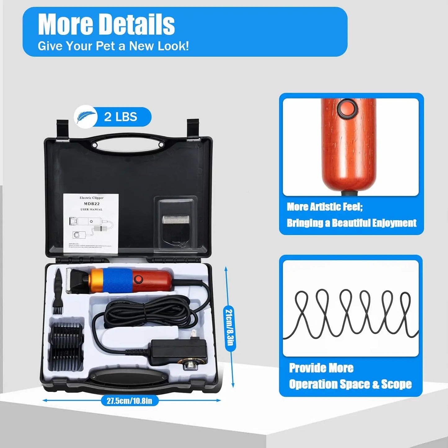 200W Electric Animal Grooming Clippers for Dogs Cats Goats Alpacas