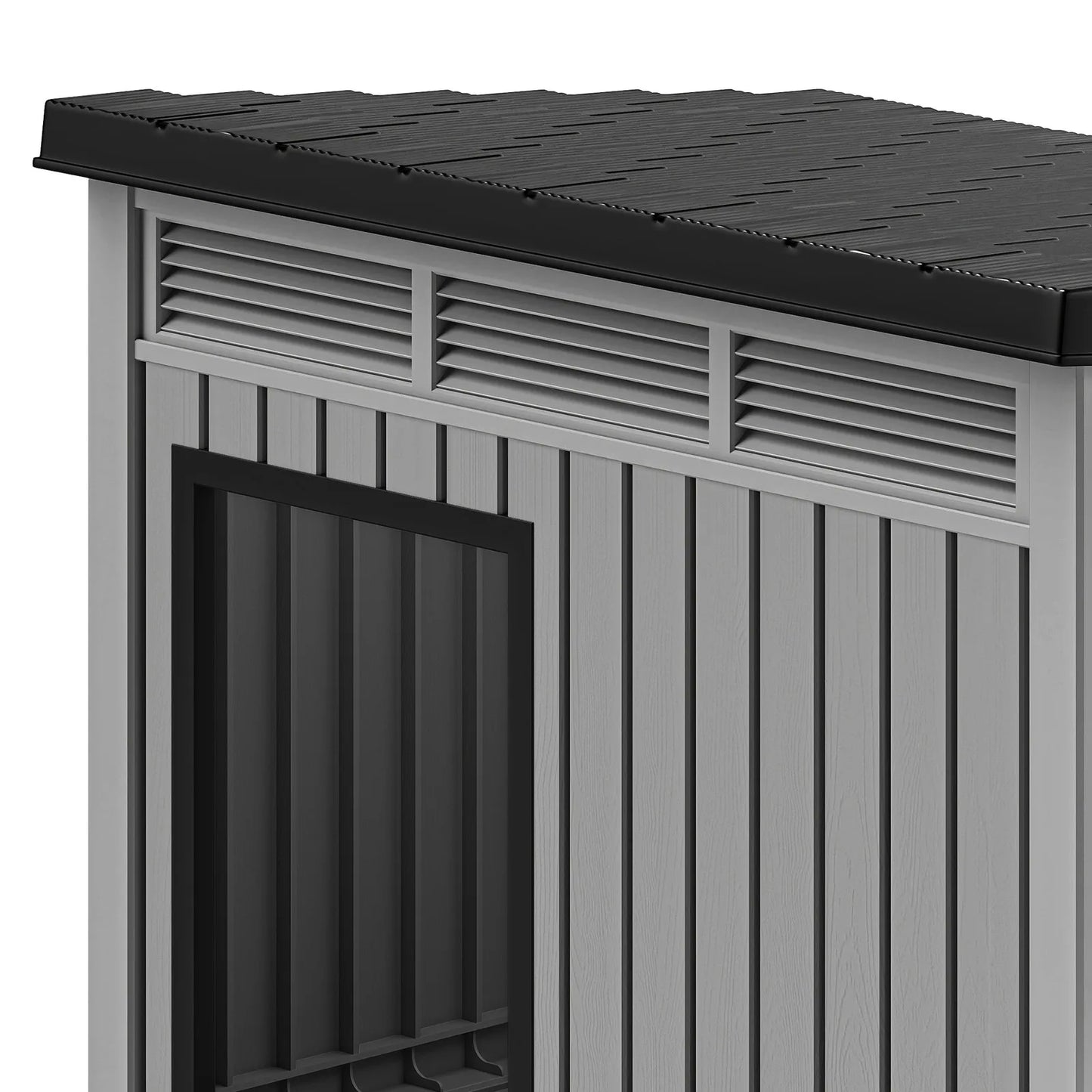 Plastic Dog House With Liftable Roof Outdoor Indoor Kennel Air Vents Weather Resistant Durable Shelter For Pets