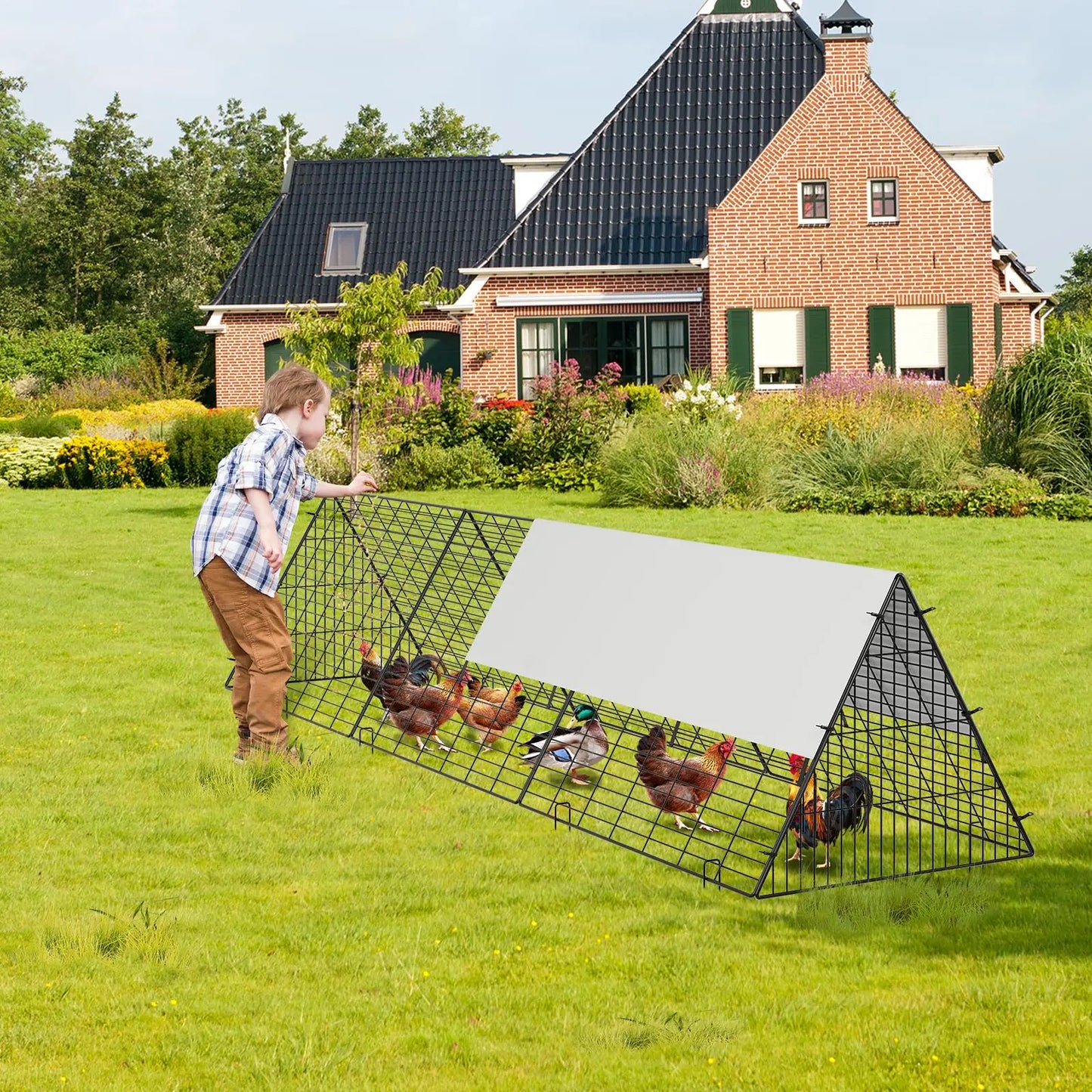 HiMISS Heavy Duty Chicken Tunnel for Outdoor Yard Poultry Cage