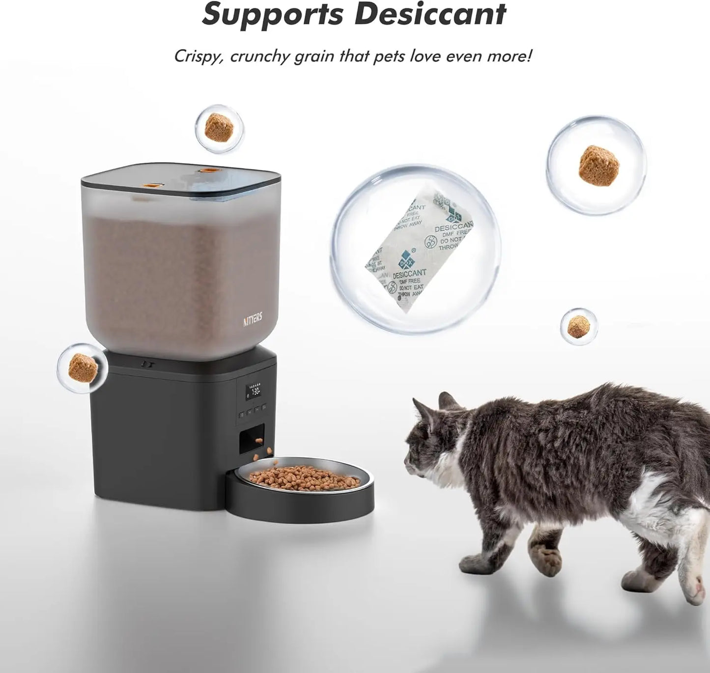 Nityers Automatic Pet Feeder With Timed Dispenser And Voice Recorder