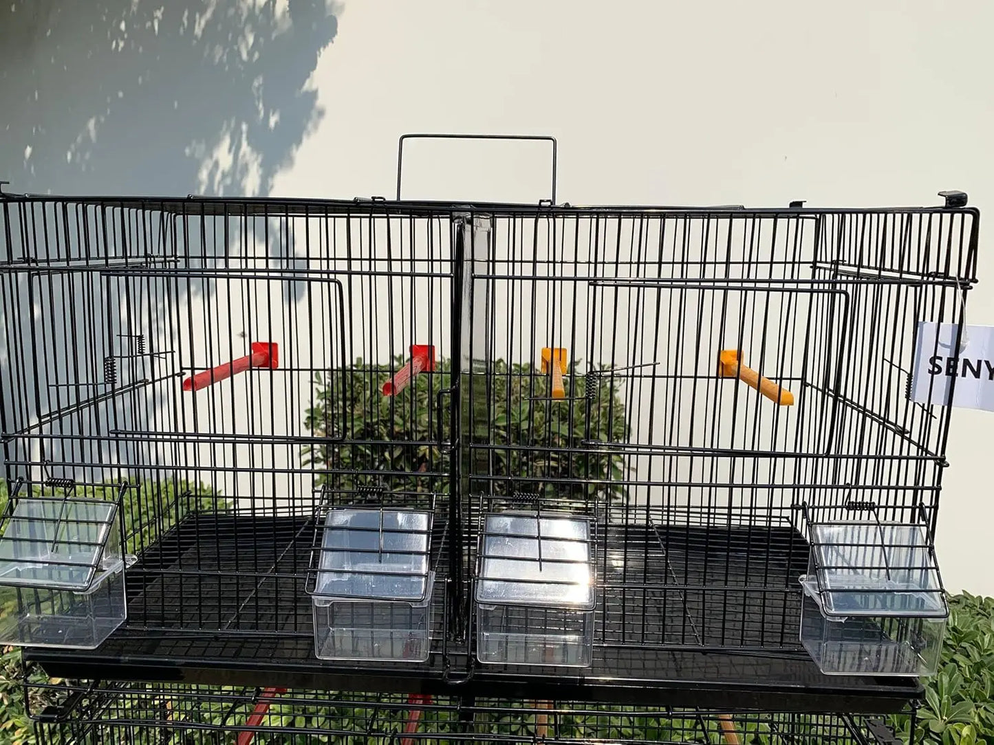 XMSJ Set of 4 Stackable Breeding Bird Cages Canary Finches