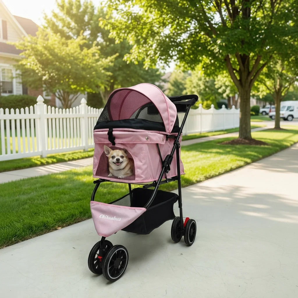 Chihuahua Pet Stroller For Small Dogs And Cats Foldable