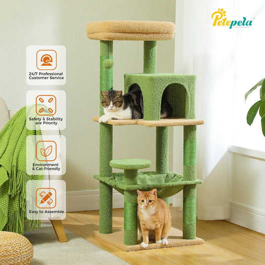 PETEPELACN Cat Tree Indoor Cats Five Level Tower