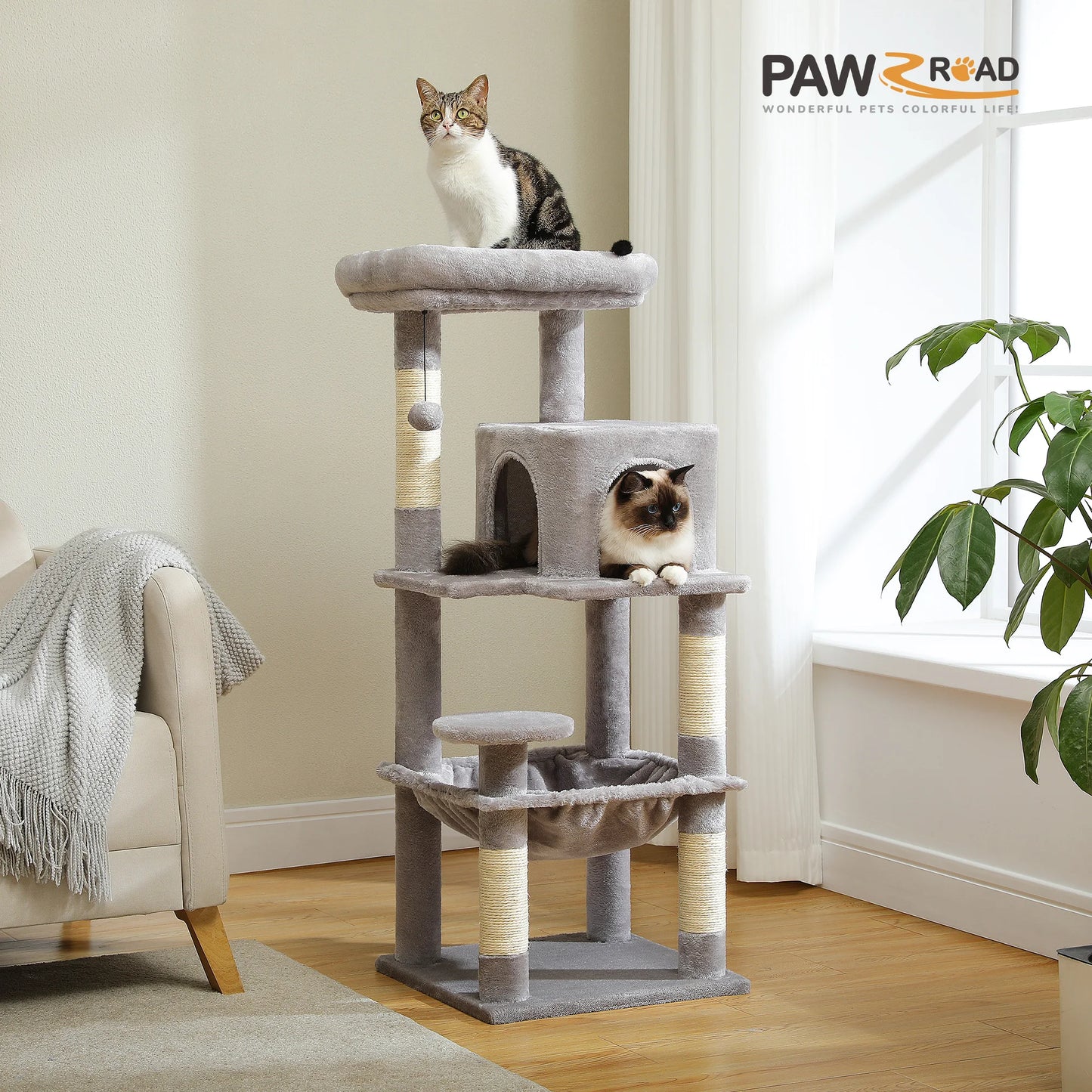 PETEPELACN Cat Tree Indoor Cats Five Level Tower
