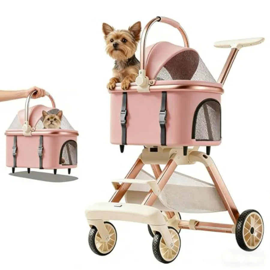 All-Terrain Pet Stroller Lightweight Carrier for Small Medium Dogs Cats