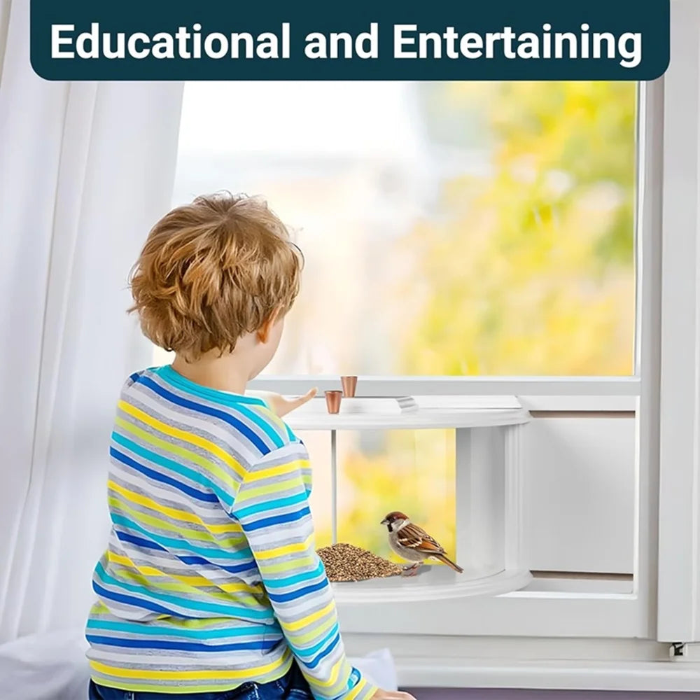 Window Bird Feeder With Clear View Tray Recessed Design