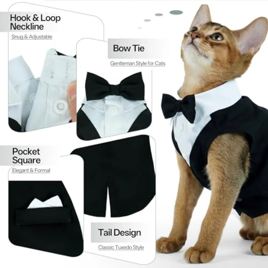 Cat Tuxedo Bow Tie Costume For Cats Formal Wear Classic