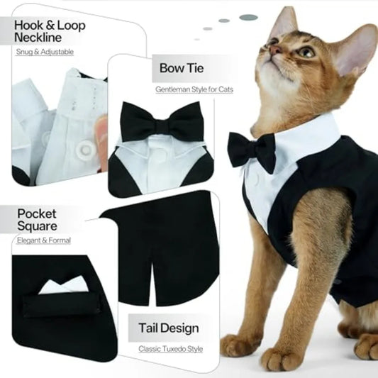 Cat Tuxedo Bow Tie Costume For Cats Formal Wear Classic