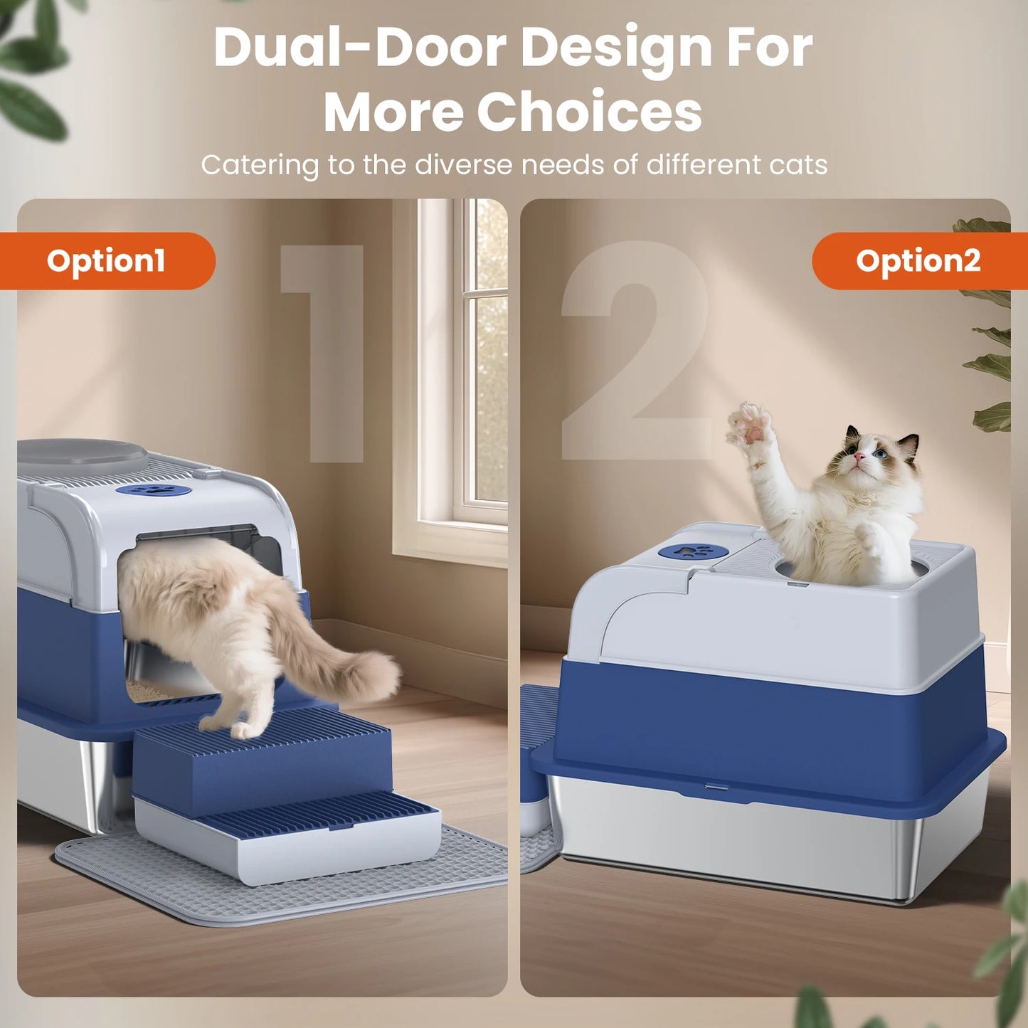 Cityflee Stainless Steel Cat Litter Box Odor Control With Lid