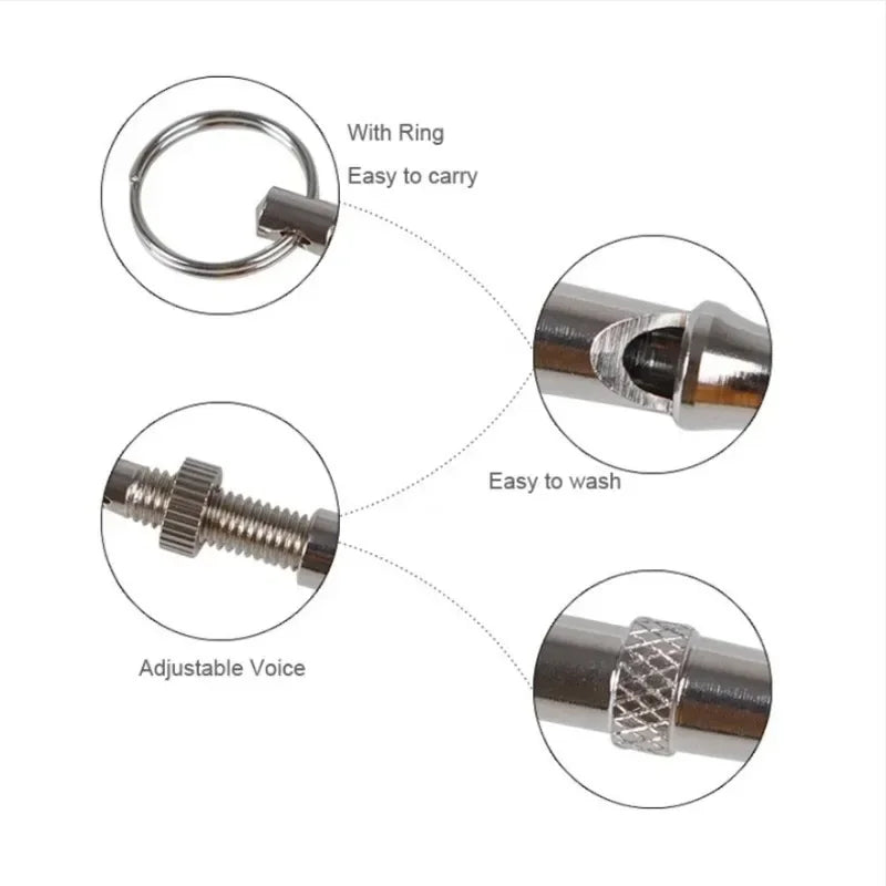 Dog Training Flute Silent Whistle Bark Control Keychain