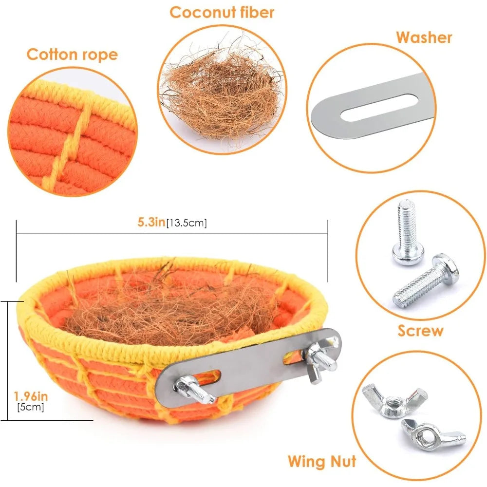 Natural Coconut Fiber Bird Nest Bed For Small Parrots