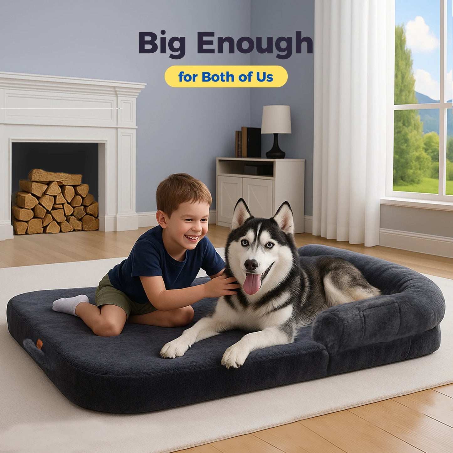 PEQULTICN Dog Bed Mat Foldable Portable Design Machine Washable