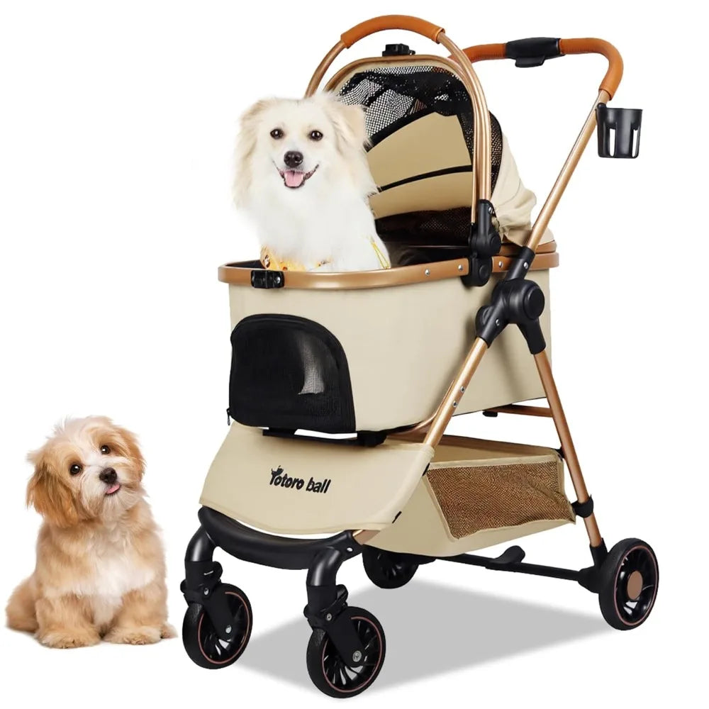 XMSJ 3-In-1 Pet Stroller For Small Dogs And Cats 33lbs
