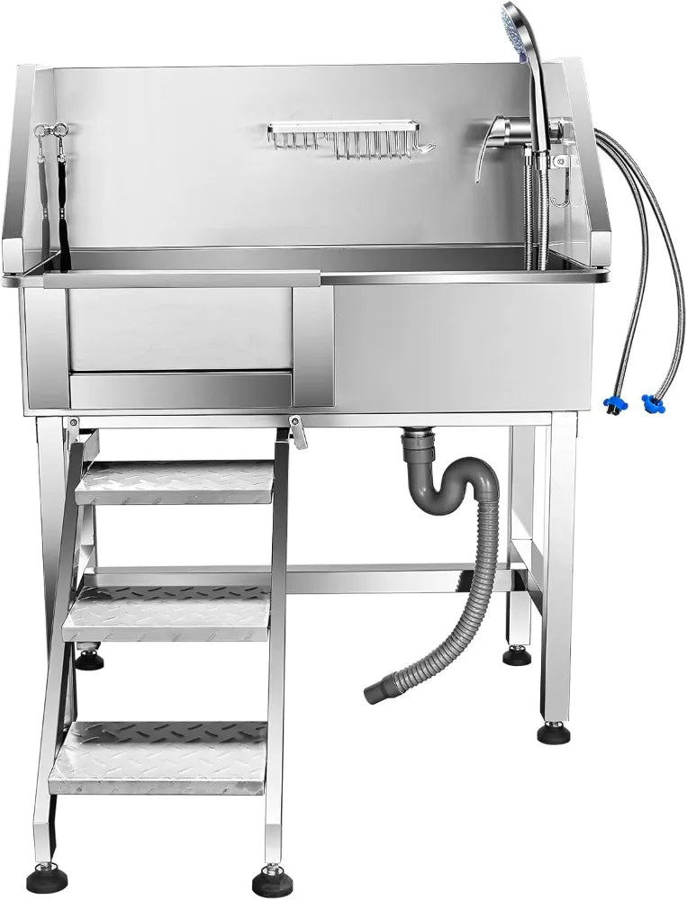 High-concerned ProfessionalGrade Dog Bathing Tub Pet GroomingSystem SlidingDoor Ultra