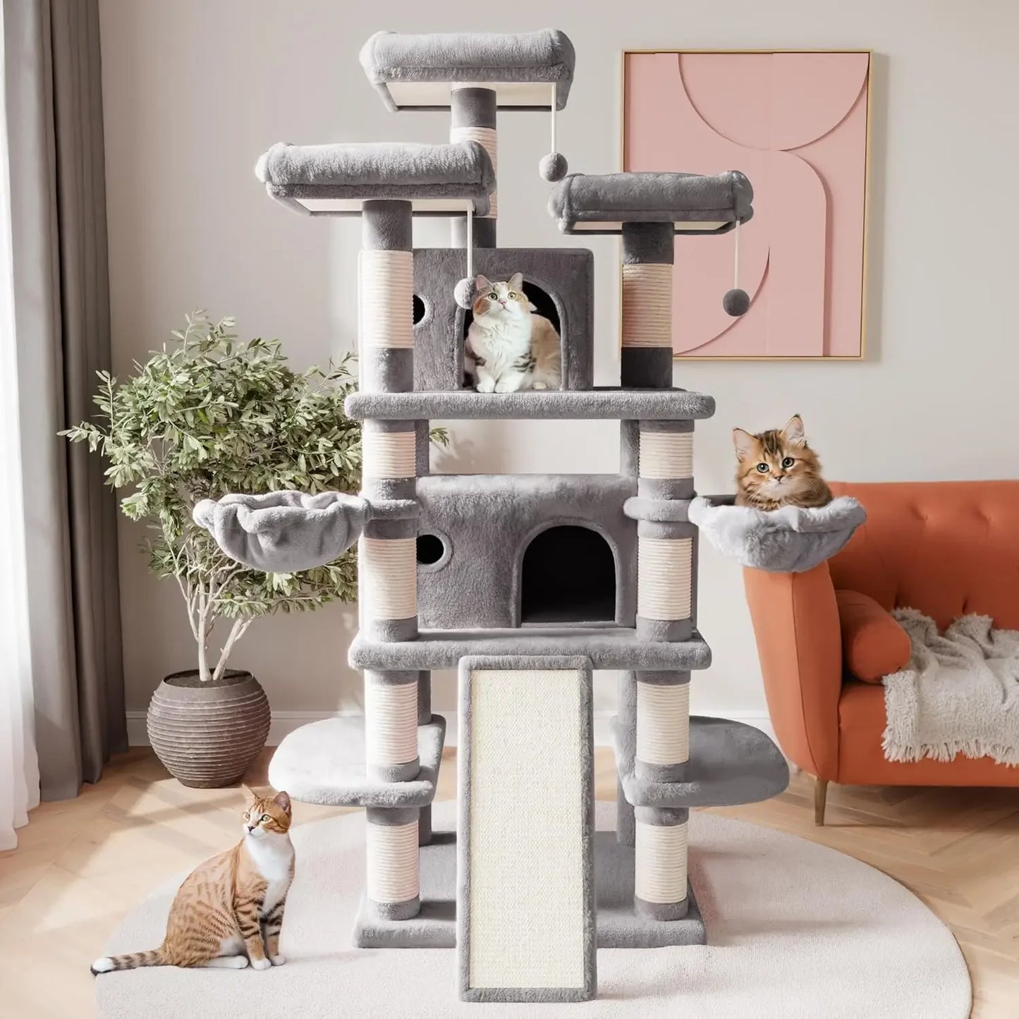 XMSJ Multi Level Cat Tree For Large Cats With Condo