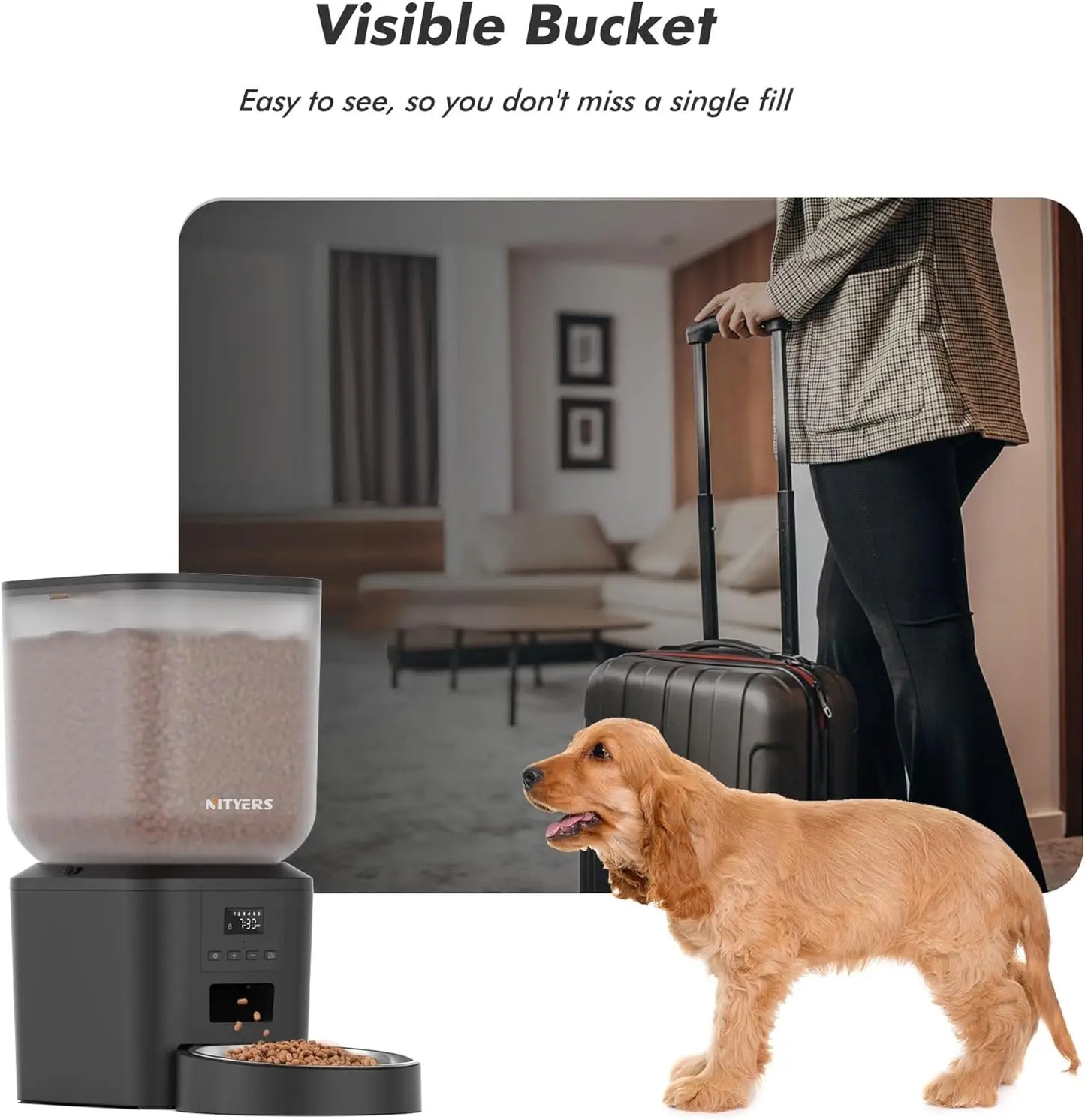 Nityers Automatic Pet Feeder With Timed Dispenser And Voice Recorder