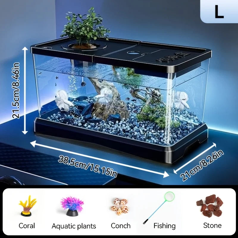 Heavy Duty Large Aquarium Tank With Lid Spill Proof Design
