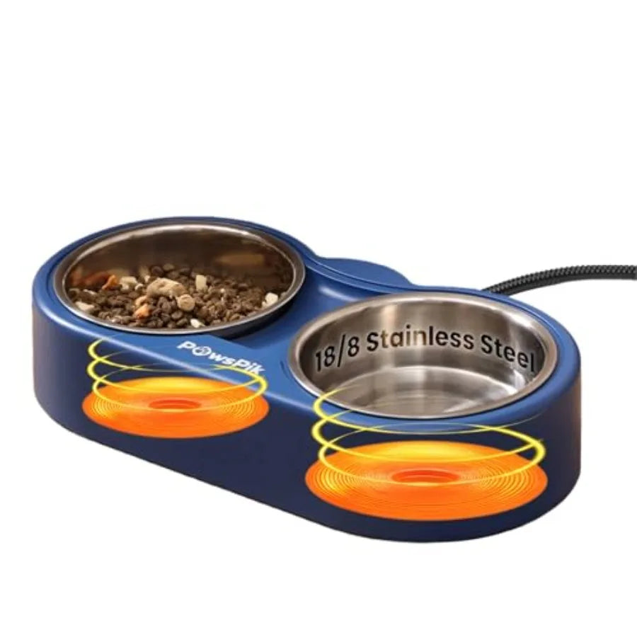 Heated Water Bowl for Cats Stainless Steel Outdoor Winter Use
